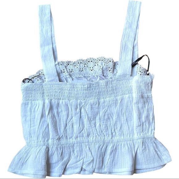 Forever 21 White Embroidered Tank Top NEW With Tags Sz Medium - Picture 2 of 5